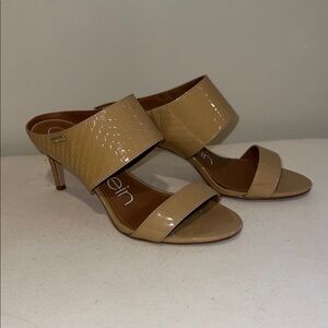 Calvin Klein Beige Heeled Mules